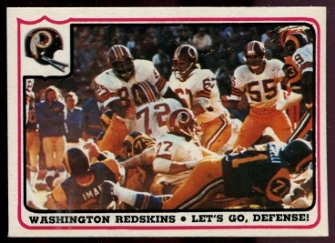 Washington Redskins - Let's Go, Defense 1976 Fleer Team Action football card