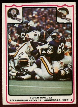 Super Bowl IX 1976 Fleer Team Action football card