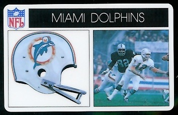 Miami Dolphins 1976 Popsicle football card