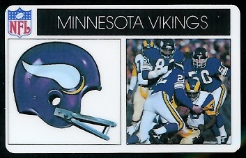 Minnesota Vikings 1976 Popsicle football card