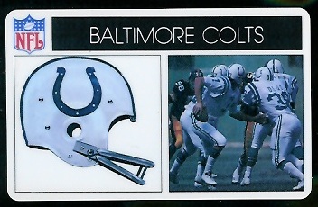 Baltimore Colts 1976 Popsicle football card