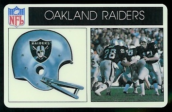 Oakland Raiders 1976 Popsicle football card