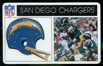 San Diego Chargers 1976 Popsicle football card