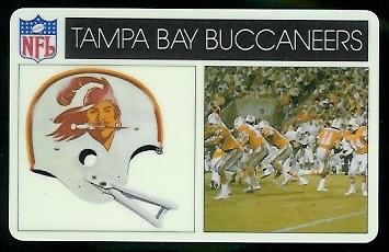 Tampa Bay Buccaneers 1976 Popsicle football card