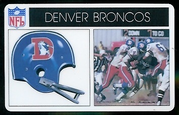 Denver Broncos 1976 Popsicle football card