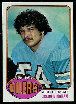 Gregg Bingham 1976 Topps football card Gregg Bingham 1976 Topps football card