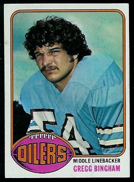 Gregg Bingham 1976 Topps football card