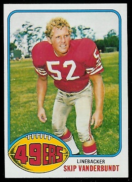 Skip Vanderbundt 1976 Topps football card