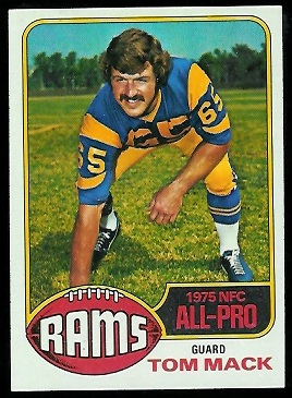 Tom Mack 1976 Topps football card