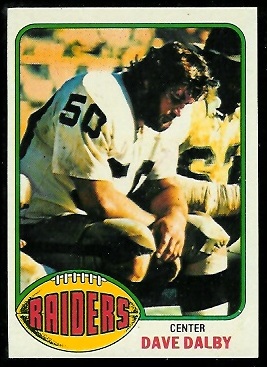 Dave Dalby 1976 Topps football card