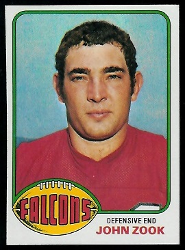 John Zook 1976 Topps football card