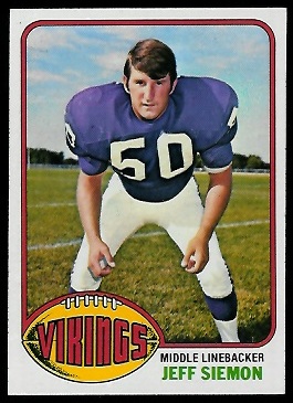 Jeff Siemon 1976 Topps football card