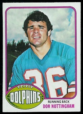 Don Nottingham 1976 Topps football card