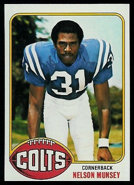 Nelson Munsey 1976 Topps football card