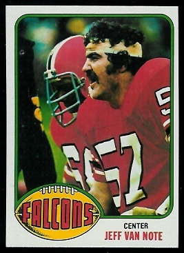 Jeff Van Note 1976 Topps football card Jeff Van Note 1976 Topps football card