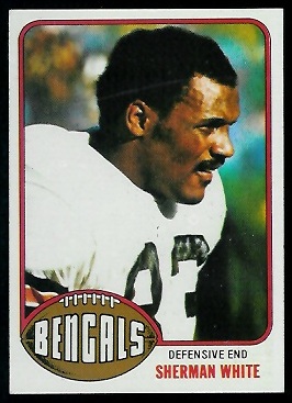 Sherman White 1976 Topps football card