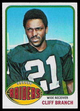 Cliff Branch 1976 Topps football card