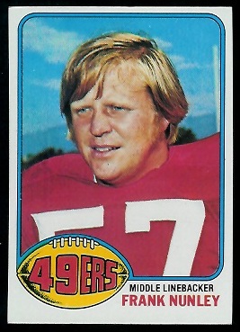 Frank Nunley 1976 Topps football card