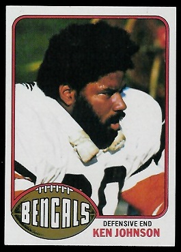 Ken Johnson 1976 Topps football card Ken Johnson 1976 Topps football card