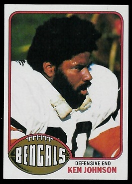 Ken Johnson 1976 Topps football card