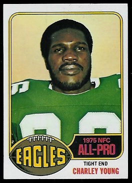 Charle Young 1976 Topps football card