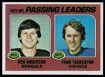 1975 Passing Leaders 1976 Topps football card