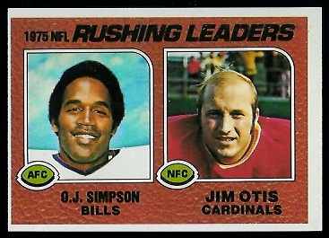 1975 Rushing Leaders 1976 Topps football card