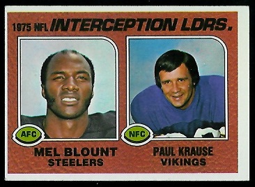 1975 Interception Leaders 1976 Topps football card