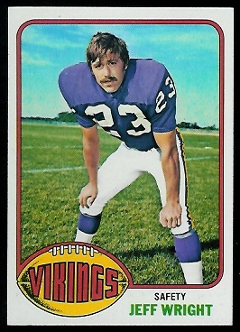 Jeff Wright 1976 Topps football card