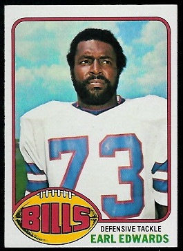 Earl Edwards 1976 Topps football card