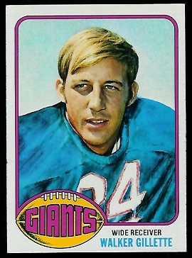 Walker Gillette 1976 Topps football card