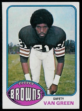 Van Green 1976 Topps football card