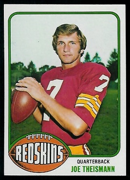 Joe Theismann 1976 Topps football card