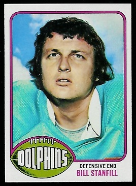 Bill Stanfill 1976 Topps football card