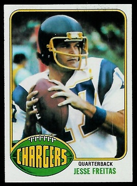 Jesse Freitas 1976 Topps football card