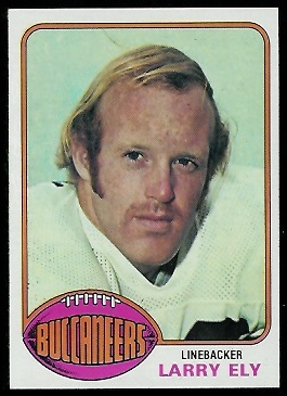 Larry Ely 1976 Topps football card