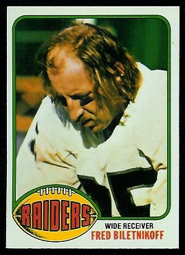 Fred Biletnikoff 1976 Topps football card Fred Biletnikoff 1976 Topps football card