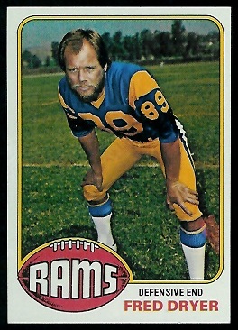 Fred Dryer 1976 Topps football card