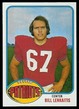 Bill Lenkaitis 1976 Topps football card