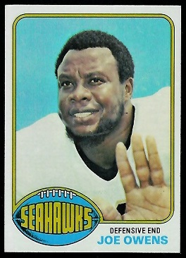 Joe Owens 1976 Topps football card