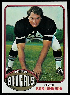 Bob Johnson 1976 Topps football card