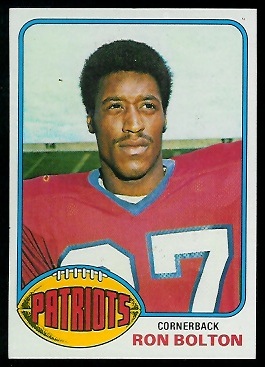 Ron Bolton 1976 Topps football card