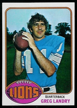 Greg Landry 1976 Topps football card