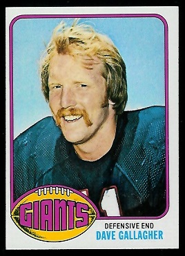 Dave Gallagher 1976 Topps football card