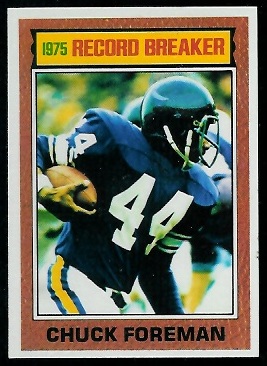 Chuck Foreman: Record Breaker 1976 Topps football card Chuck Foreman: Record Breaker 1976 Topps football card