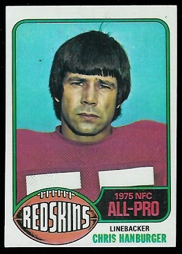 Chris Hanburger 1976 Topps football card