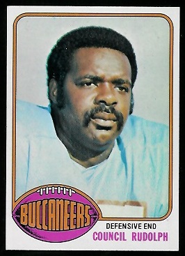 Council Rudolph 1976 Topps football card