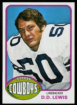 D.D. Lewis 1976 Topps football card