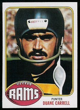 Duane Carrell 1976 Topps football card