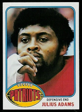 Julius Adams 1976 Topps football card